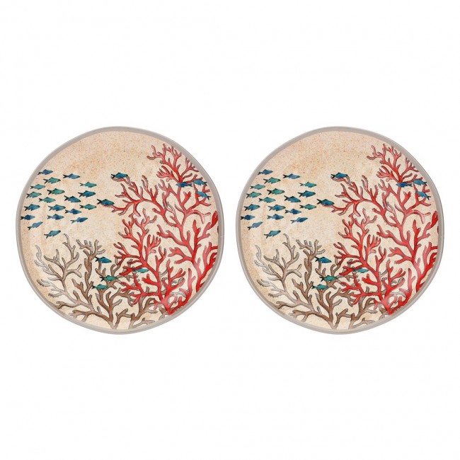 ROSE&TULIPANI SEA LIFE Set of 2 melamine plates 27 cm ROSE&TULIPANI SEA LIFE Set of 2 melamine plates 27 cm