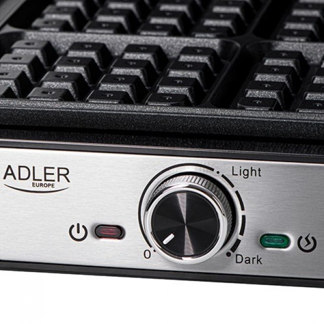 Adler AD 3083 waffle iron 4 waffle 1800 W Black, Silver