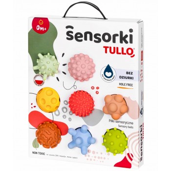 Sensory balls without holes TULLO pastel, 8 pcs