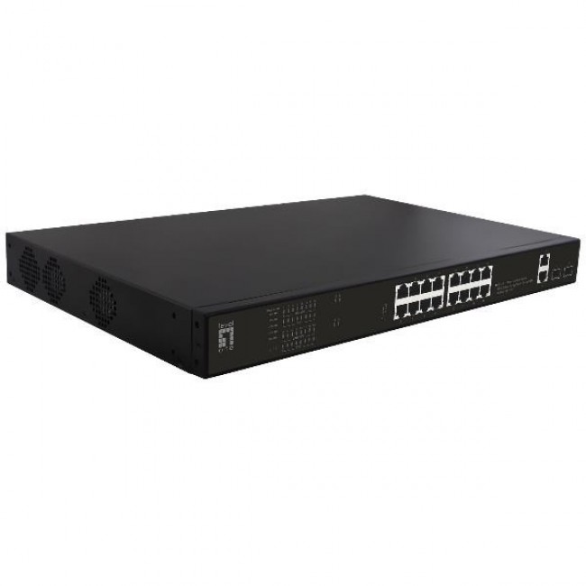 LevelOne GEP-2021 network switch Unmanaged Gigabit Ethernet (10/100/1000) Power over Ethernet (PoE) 1U Black