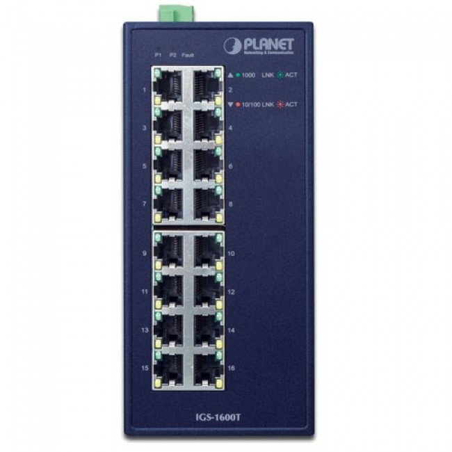 PLANET IGS-1600T network switch Unmanaged L2 Gigabit Ethernet (10/100/1000) Blue PLANET IGS-1600T network switch Unmanaged L2 Gigabit Ethernet (10/100/1000) Blue