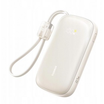 Powerbank Baseus EnerFill FC21 20000 mAh 22,5 W USB-A USB-C srebrny z od ączanym kablem Lightning