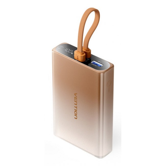 Vention 10000mAh Power Bank (USB-C + Lightning + USB-A) 22.5W LED Display Type
