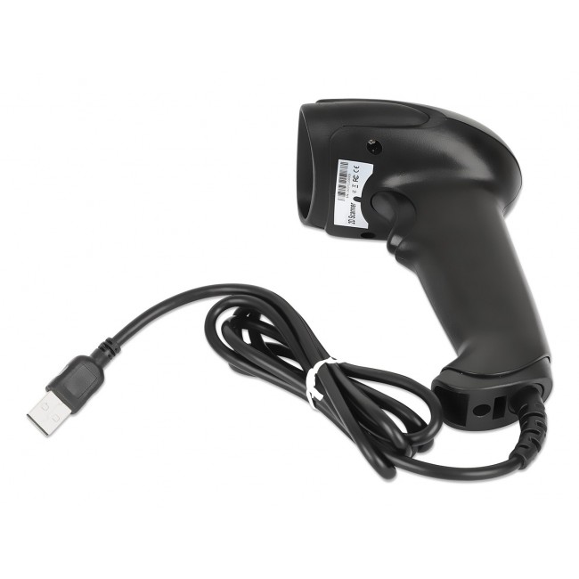 Manhattan Contact CCD Handheld Barcode Scanner, USB, 60mm Scan Width, Cable 152cm, Max Ambient Light 5,000 lux (sunlight), Black, Three Year Warranty