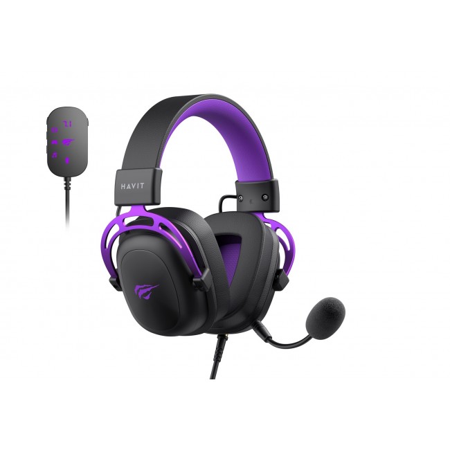 Havit H2002C+U - gaming headphones (black and purple)