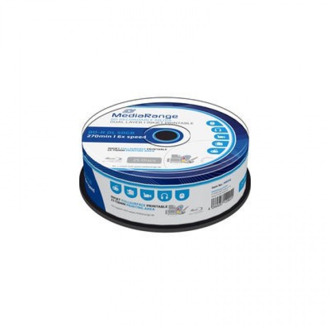MediaRange MR510 blank Blu-Ray disc BD-R DL 50 GB 25 pc(s)