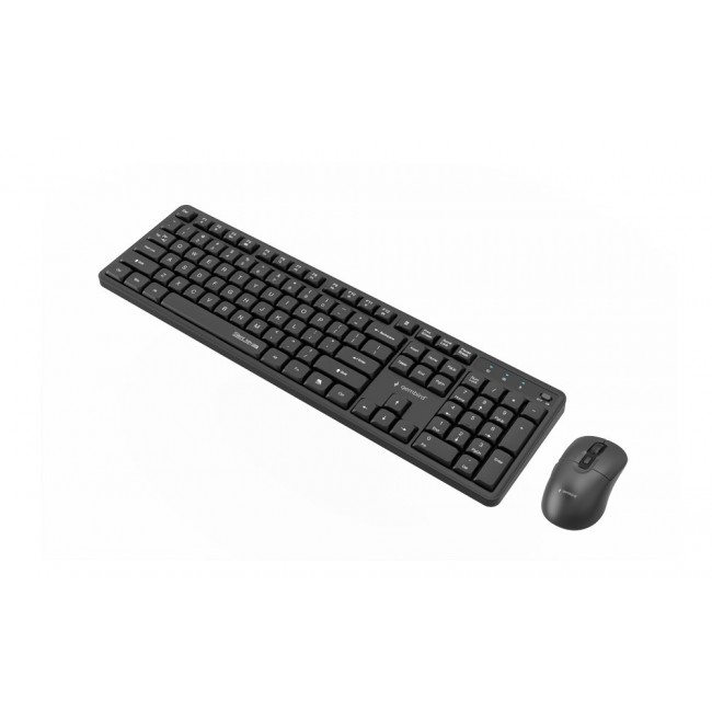 Gembird KBS-WMS-01 Silent key Pro Business wireless desktop set, black, US layout