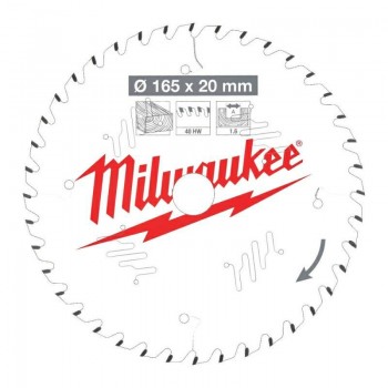 MILWAUKEE CIRCULAR SAW BLADE 160x20x2.2x48Z WOOD - CLEAN CUT CSB P W