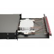 Equip 12-Port Fiber Optic Splice Box, LC Duplex,OM4, 1U, Equipped, Black