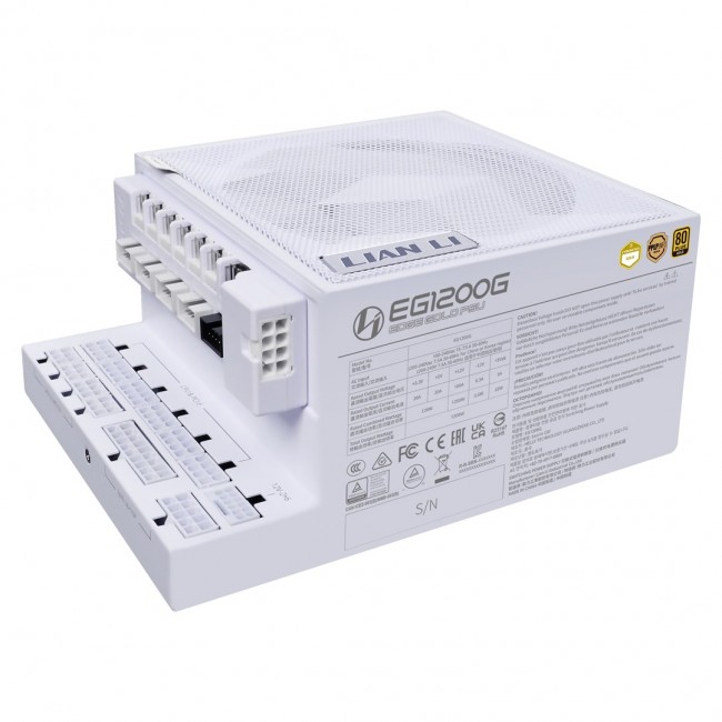 Lian Li EDGE GOLD 1200 80 PLUS Gold Netzteil, PCIe 5.1, ATX 3.1 - 1.200 Watt, wei , inkl. USB-Hub