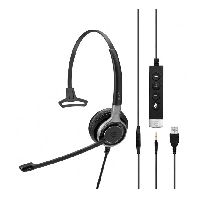 EPOS Sennheiser Headset Impact SC 635 USB-A 3,5mm USBA 3,5mm mono black silver (1000643) EPOS Sennheiser Headset Impact SC 635 USB-A 3,5mm USBA 3,5mm mono black silver (1000643)