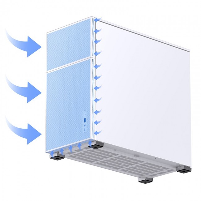 Jonsbo D41 MESH ATX Case, Tempered Glass - white