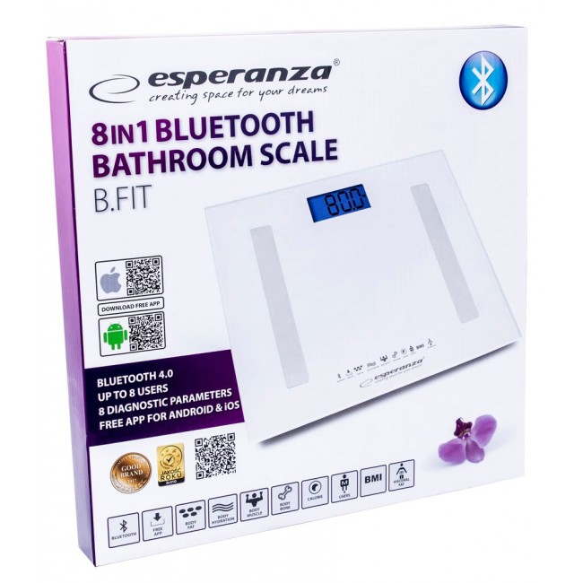 Esperanza EBS016W personal scale Square White Electronic personal scale
