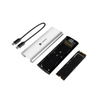 NATEC RHINO M.2 NVME LITE EXTERNAL SSD ENCLOSURE USB-C 3.2 GEN 2 ARCTIC SILVER