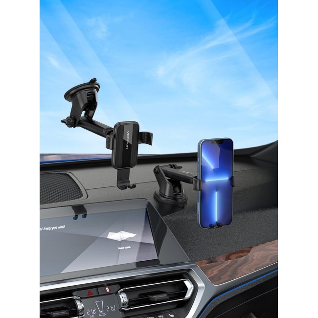 Vention Auto-Clamping Car Phone Mount With Suction Cup Black Square Type Vention Auto-Clamping Car Phone Mount With Suction Cup Black Square Type