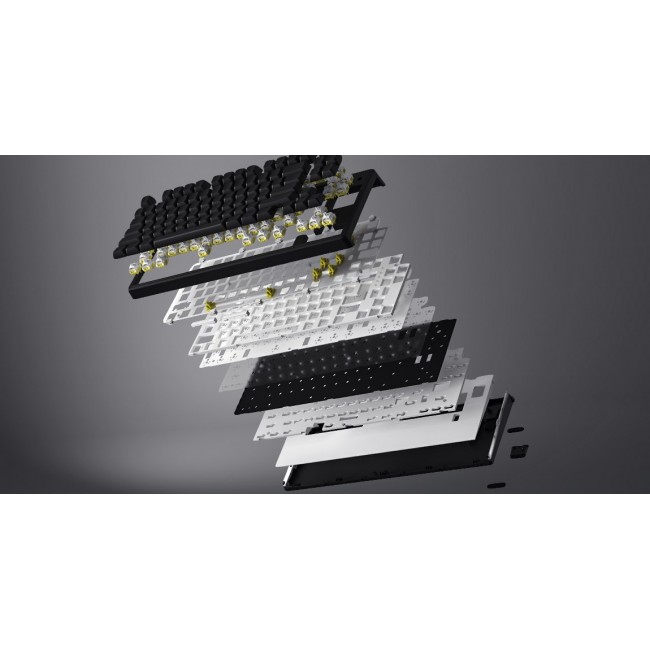 HATOR Skyfall 65 Wired, Mechanical, USB-C, Aurum Sterling, 70M clicks, RGB, Black, 790g