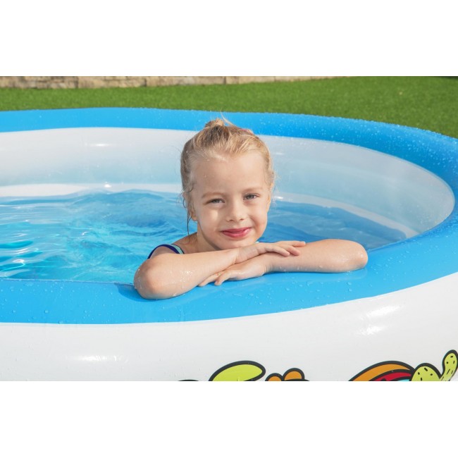 Bestway Inflatable Play Pool - 3-Ring - 1.96m x H53cm Bestway Inflatable Play Pool - 3-Ring - 1.96m x H53cm