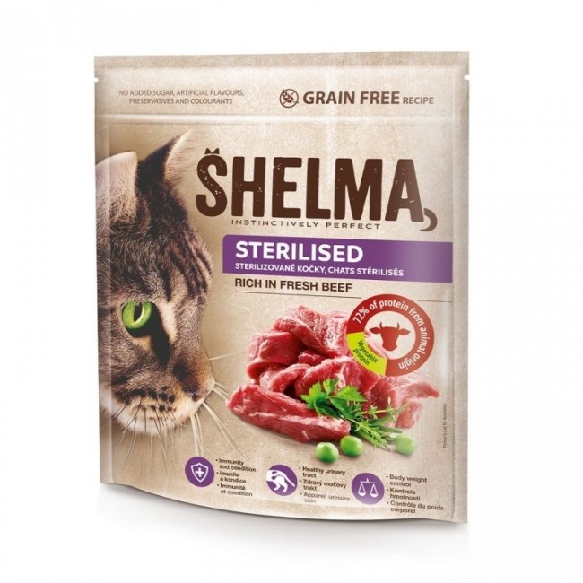 SHELMA Sterilised Beef - dry cat food - 1,4kg SHELMA Sterilised Beef - dry cat food - 1,4kg