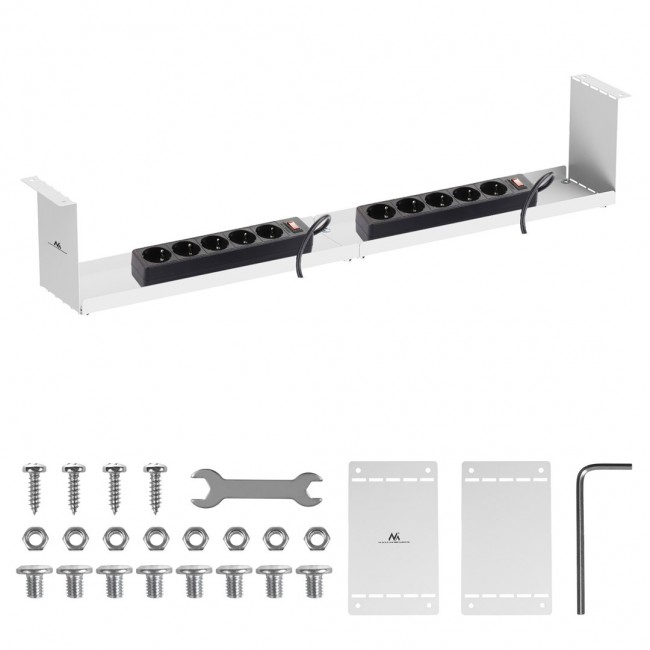 Maclean compact under-desk cable organizer, max load 5kg, white, MC-107 W Maclean compact under-desk cable organizer, max load 5kg, white, MC-107 W