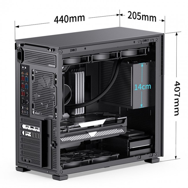 Jonsbo D41 MESH Screen ATX Case, Tempered Glass - black