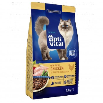 OPTIVITAL With fresh chicken - dry cat food - 1,4kg