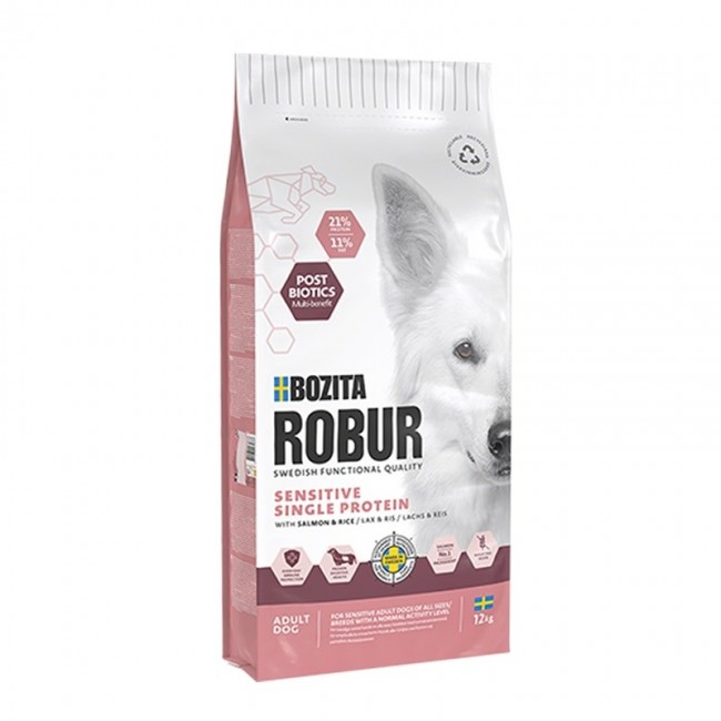 BOZITA Robur Sensitive Single protein Salmon - dry dog food - 12kg BOZITA Robur Sensitive Single protein Salmon - dry dog food - 12kg