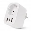 Entac Smart Single Socket Adapter 1x Type-F, 2xUSB-A, 1xUSB-C 2.4A WIBLE