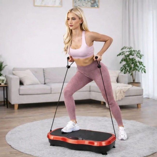 Extralink Moonwalk Spin Move Platofrma Wibracyjna do Cwiczen Fitness 200W czerwona