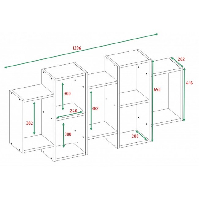 Wall-hung bookcase Bilbao 7.0 Wall Shelves Sonoma Oak