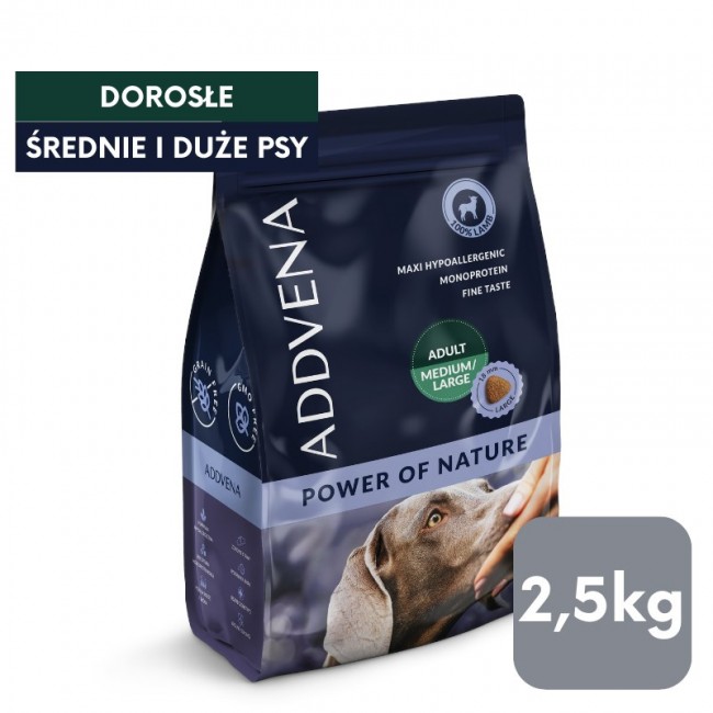ADDVENA Power of Nature Adult Medium/Large Lamb - dry dog food - 2,5kg ADDVENA Power of Nature Adult Medium/Large Lamb - dry dog food - 2,5kg