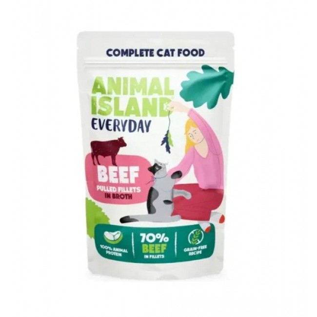 ANIMAL ISLAND Beef in broth - wet cat food - 40x85g ANIMAL ISLAND Beef in broth - wet cat food - 40x85g