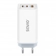 SAVIO LA-07 GaN 65W mains charger, USB, QC4.0+, PD 3.0, White