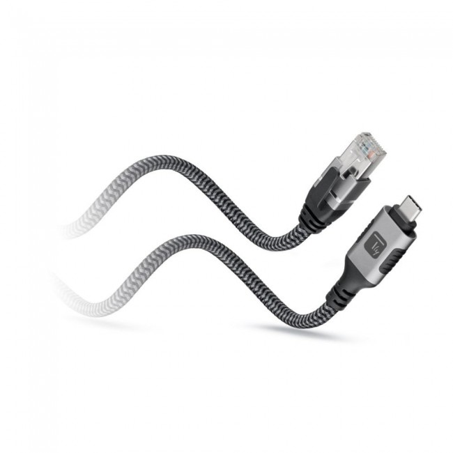 Techly ICOC U3C-RJ45-030 networking cable Silver, Black 3 m Cat6 F/UTP (FTP)