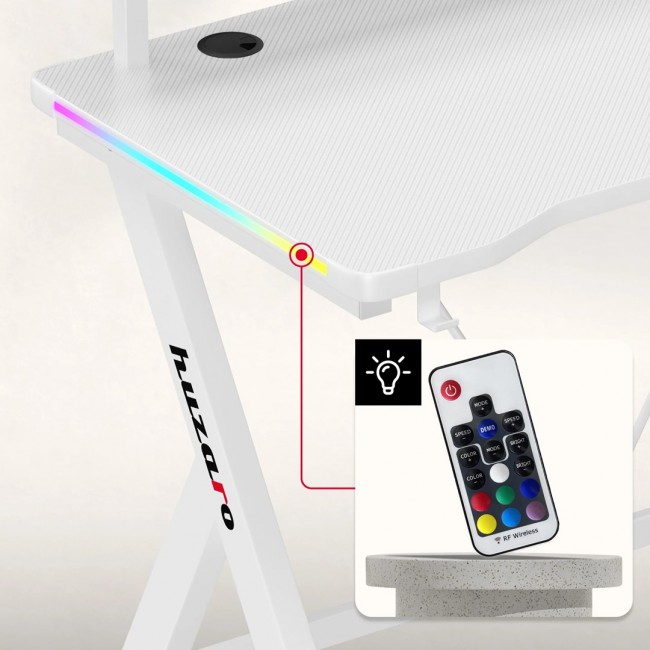 Huzaro Hero 1.9 RGB White Gaming Desk Huzaro Hero 1.9 RGB White Gaming Desk