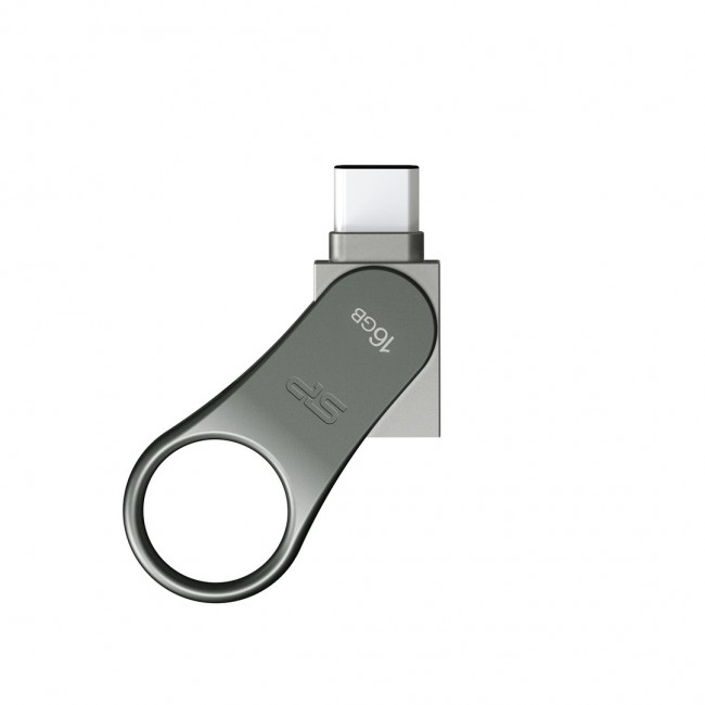 Silicon Power Mobile C80 USB flash drive 16 GB USB Type-A / USB Type-C 3.2 Gen 1 (3.1 Gen 1) Titanium