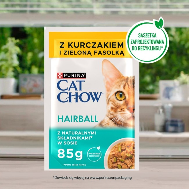 PURINA Cat Chow Hairball Control with chicken and green beans in sauce - wet cat food - 26x85g (20 + 6 GRATIS) PURINA Cat Chow Hairball Control with chicken and green beans in sauce - wet cat food - 26x85g (20 + 6 GRATIS)