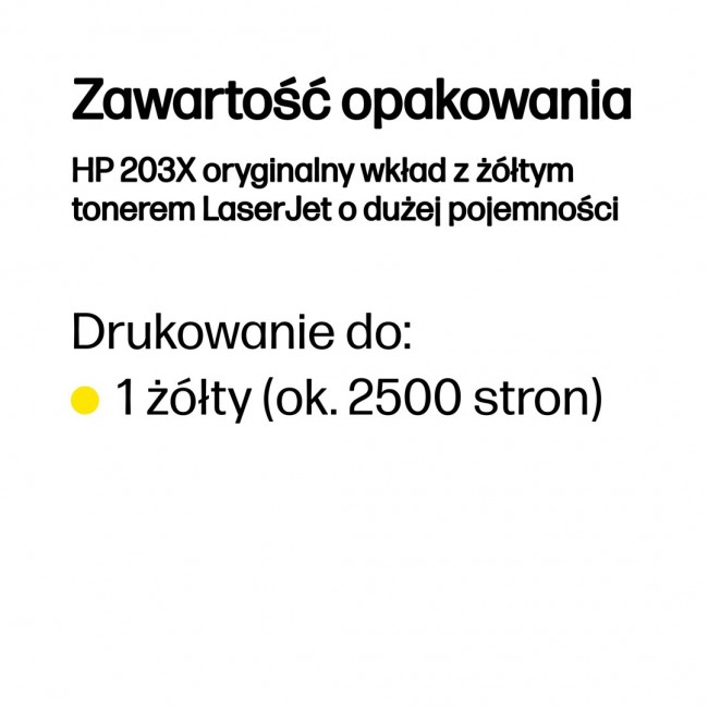 HP LaserJet 203X High Yield Yellow Original Toner Cartridge HP LaserJet 203X High Yield Yellow Original Toner Cartridge