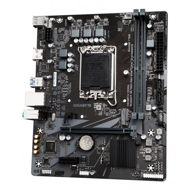 GIGABYTE H610M K DDR4 Motherboard - Supports Intel Core 14th Gen CPUs, 3+1+1 Phases Hybrid Power Design, up to 3200MHz DDR4, 1xPCIe 3.0 M.2, GbE LAN, USB 3.2 Gen 1 GIGABYTE H610M K DDR4 Motherboard - Supports Intel Core 14th Gen CPUs, 3+1+1 Phases Hybrid Power Design, up to 3200MHz DDR4, 1xPCIe 3.0 M.2, GbE LAN, USB 3.2 Gen 1