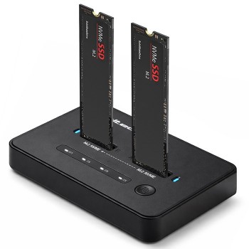 Qoltec Stacja dokująca dysk w SSD M.2 NVMe| PCIe | USB-C | 20Gb/s | DUAL 2 x 8TB | klonowanie offline