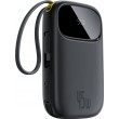 BASEUS ENERFILL F31 QPOW3 20000 mAh 22.5 W power bank with digital display and 2 built-in cables USB-C + Lightning, black BASEUS ENERFILL F31 QPOW3 20000 mAh 22.5 W power bank with digital display and 2 built-in cables USB-C + Lightning, black