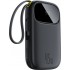 BASEUS ENERFILL F31 QPOW3 20000 mAh 22.5 W power bank with digital display and 2 built-in cables USB-C + Lightning, black
