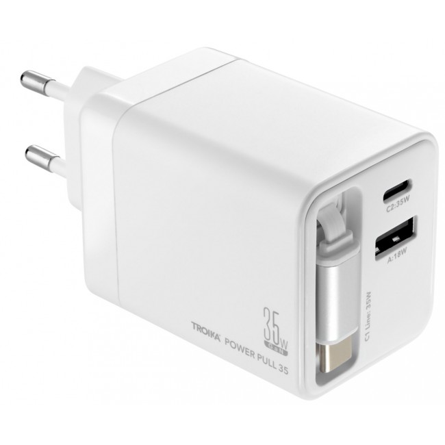 TROIKA CHA35 Smartphone, Tablet White AC Fast charging Indoor