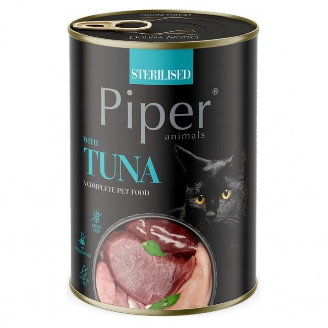DOLINA NOTECI Piper Animals Sterilised with tuna - wet cat food - 400g DOLINA NOTECI Piper Animals Sterilised with tuna - wet cat food - 400g