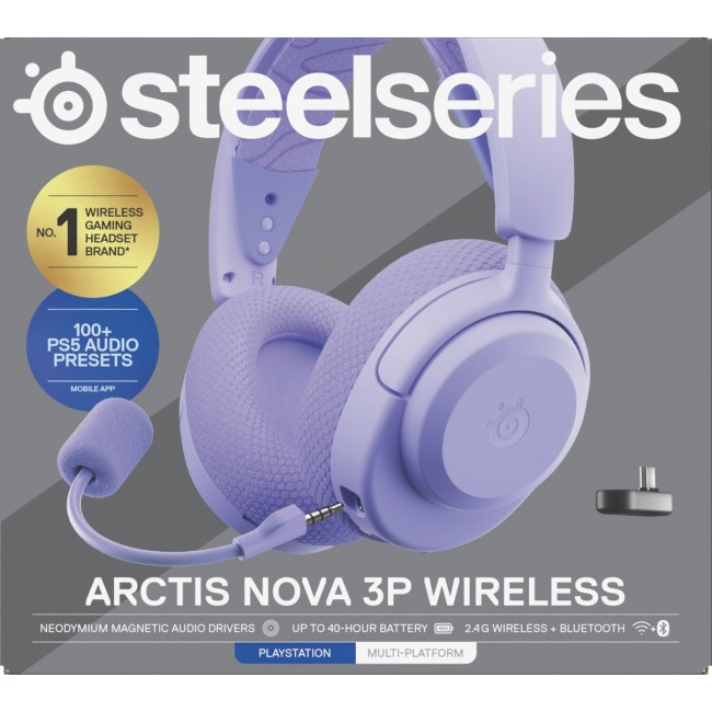 Headset Steelseries Arctis Nova 3P Wireless for Playstation, Levander Headset Steelseries Arctis Nova 3P Wireless for Playstation, Levander