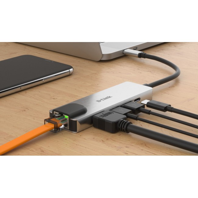 D-Link 5-in-1 USB-C Hub with HDMI/Ethernet and Power Delivery D-Link 5-in-1 USB-C Hub with HDMI/Ethernet and Power Delivery