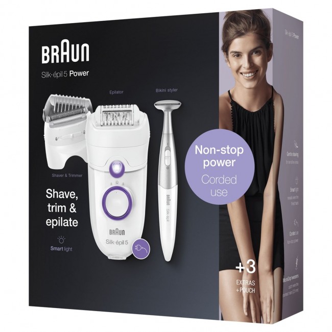 Braun Silk- pil 5 825 Power 28 tweezers White, Purple