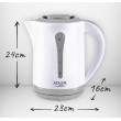 Adler AD 1244 electric kettle 2.5 L 2200 W white and blue Adler AD 1244 electric kettle 2.5 L 2200 W white and blue