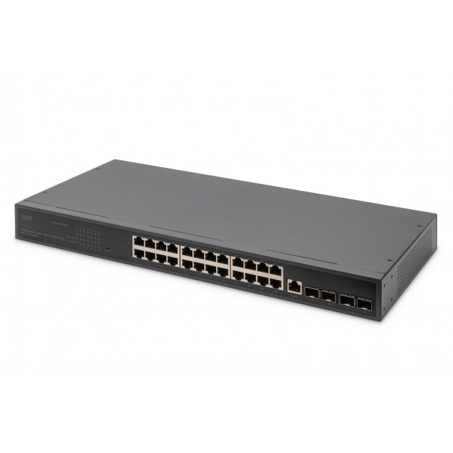 Digitus 24 Port 10/100/1000 + 4SFP+ UPLINK Switch, 19 Digitus 24 Port 10/100/1000 + 4SFP+ UPLINK Switch, 19