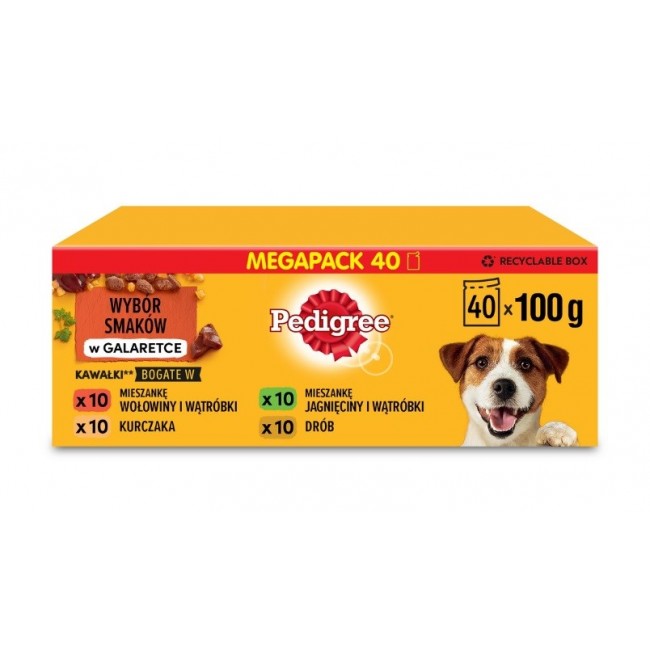 PEDIGREE Adult mix of flavors - Wet food for dogs - 40x100g