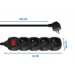 Esperanza ELK213K power extension 3 m 4 AC outlet(s) Indoor Black